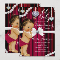 Diamanten & Perlen Roter Glamour Vintag Babydusche