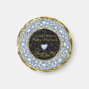 Diamanten Schwarzer Damm - Gold 50. Hochzeitsjubil Magnet