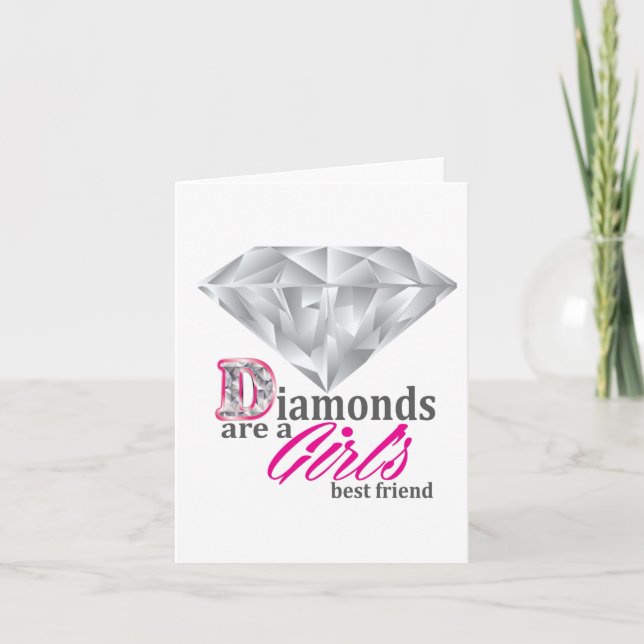 Diamanten sind die beste Freundin eines Mädchens Karte (Vorderseite)