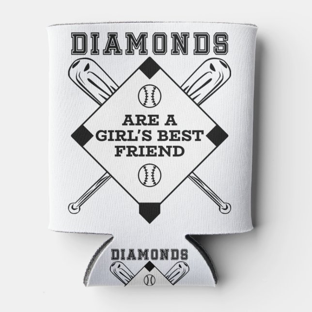 Diamanten sind die besten Girls - Funny Baseball Dosenkühler (Vorderseite)