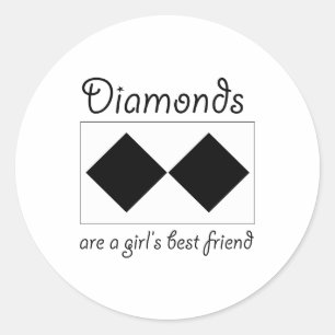 Diamanten sind ein bester Freund der Mädchen Runder Aufkleber