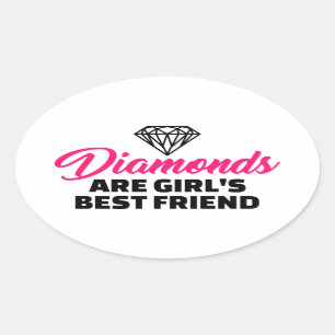 Diamanten sind Mädchenbeste Freundin Ovaler Aufkleber