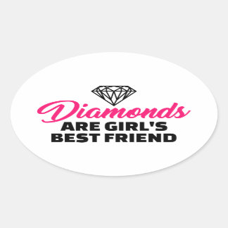 Diamanten sind Mädchenfreund Ovaler Aufkleber
