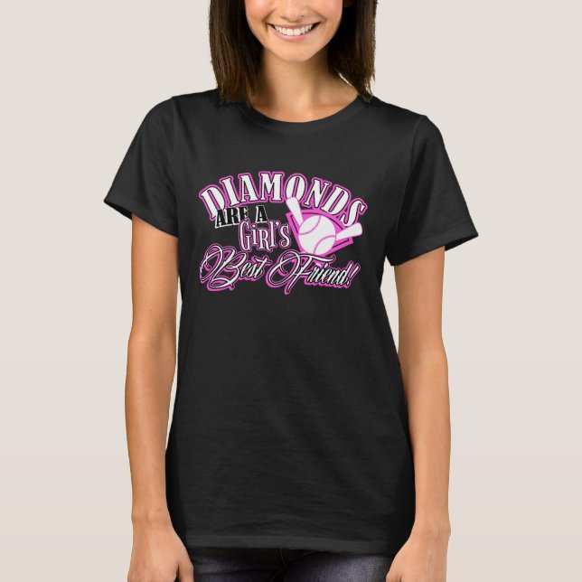 Diamanten sind Softballt-stück des besten Freunds T-Shirt (Vorderseite)
