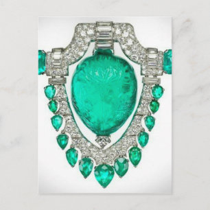 Diamanten Smaragde Modeschmuck Vintage Brosche Postkarte