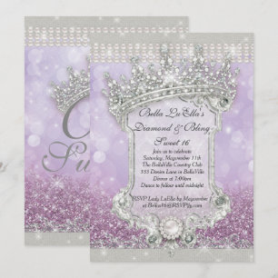 Diamanten und Bling Sweet 16 Quince Einladungen