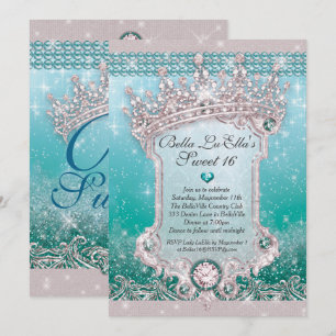 Diamanten und Bling Sweet 16 Quince Einladungen