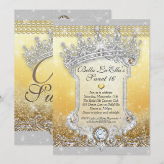 Diamanten und Bling Sweet 16 Quince Einladungen