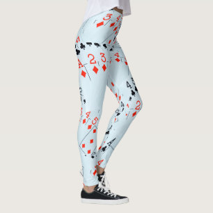 Diamanten und Clubs Poker Cards, Damen Leggings. Leggings