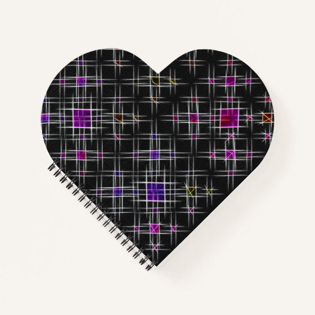 Diamanten und Crosses Heart Shaped Spiral Notebook Notizbuch (Vorderseite)