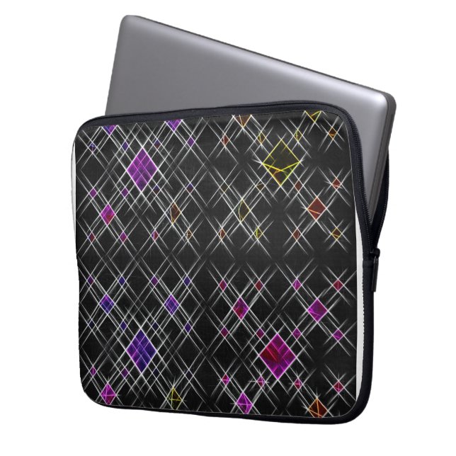 Diamanten und Crosses-Laptop-Sieb Laptopschutzhülle (Vorderseite Links)