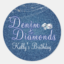 Diamanten und Denim Party Stickers