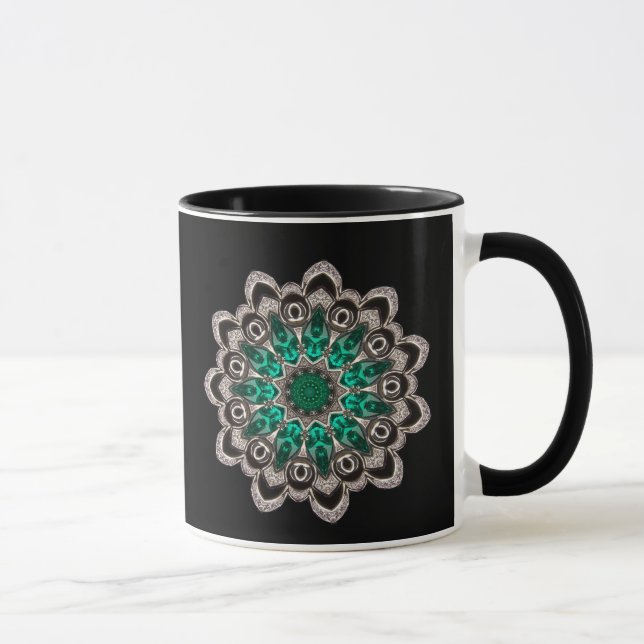 Diamanten und Emeralds Kaleidoscope Tasse (Rechts)
