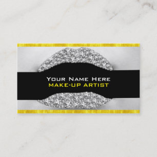 Diamanten und Gold Bling Make-up Artist Biz Card Visitenkarte