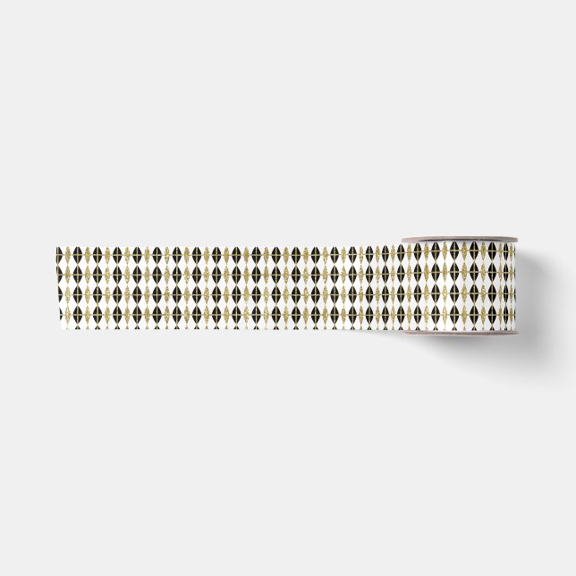 Diamanten und Gold Grid Satinband (Vorderseite)
