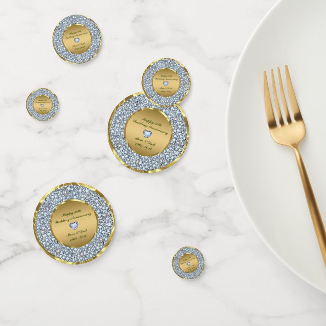 Diamanten und Gold Hintergrund Konfetti (Gruppe)