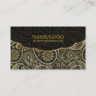 Diamanten und Gold Retro Paisley Muster Visitenkarte