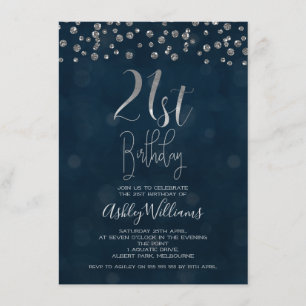 Diamanten und Imitate - 21. Geburtstag - Einladung