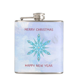 Diamanten und Schneeflocken Flachmann