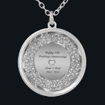 Diamanten und Silberner 10. Hochzeitstag Versilberte Kette<br><div class="desc">Bestückte Diamanten und Silber (Bild nicht real oder Fake Diamanten) 10. Hochzeitstag individuell anpassbare Halsketten.</div>