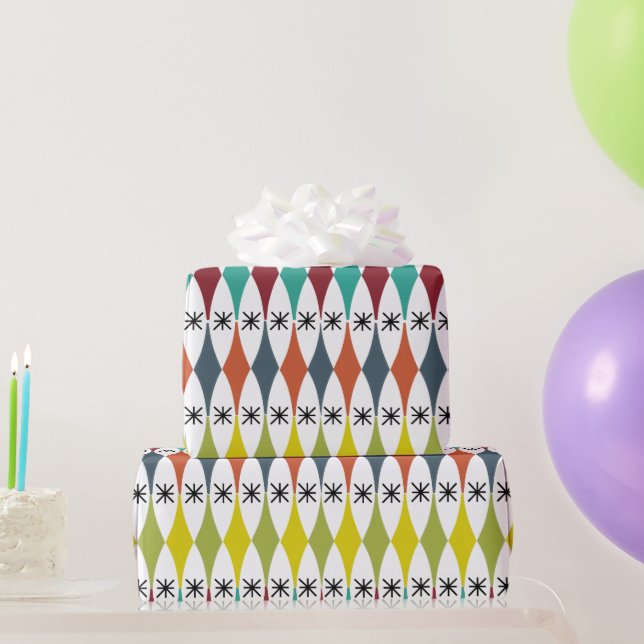 Diamanten und Sternexplosionen Geschenkpapier (Partygeschenke)