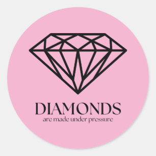 Diamanten werden unter Druck gesetzt und inspirier Runder Aufkleber