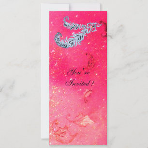 DIAMANTENDE FEdern , rosa funkeln Einladung