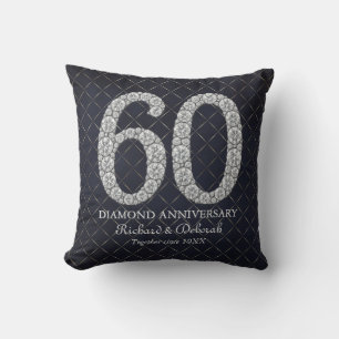 Diamantene 60. Hochzeitstag Kissen