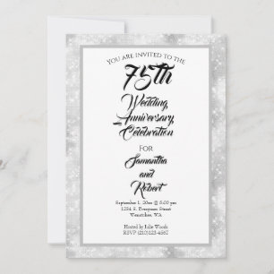 Diamantene Funken 75. Hochzeitstag Einladung
