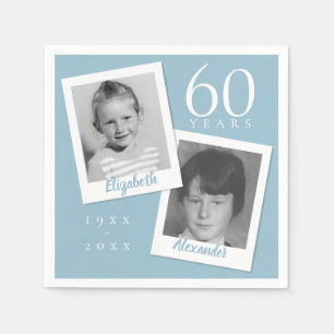 Diamantene Hochzeit 60. Jubiläum Kinderfotos Serviette