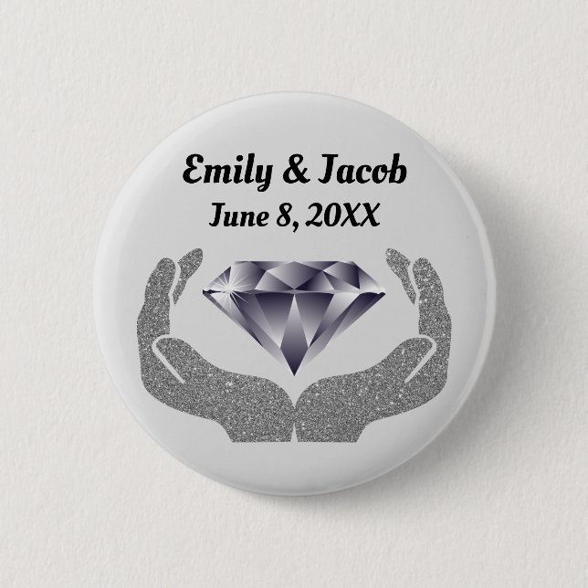 Diamantene Hochzeit Button (Vorderseite)
