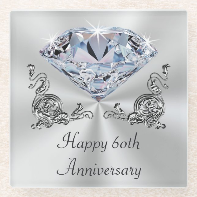 Diamantene Hochzeit Geschenke, Untersetzer (Vorderseite)