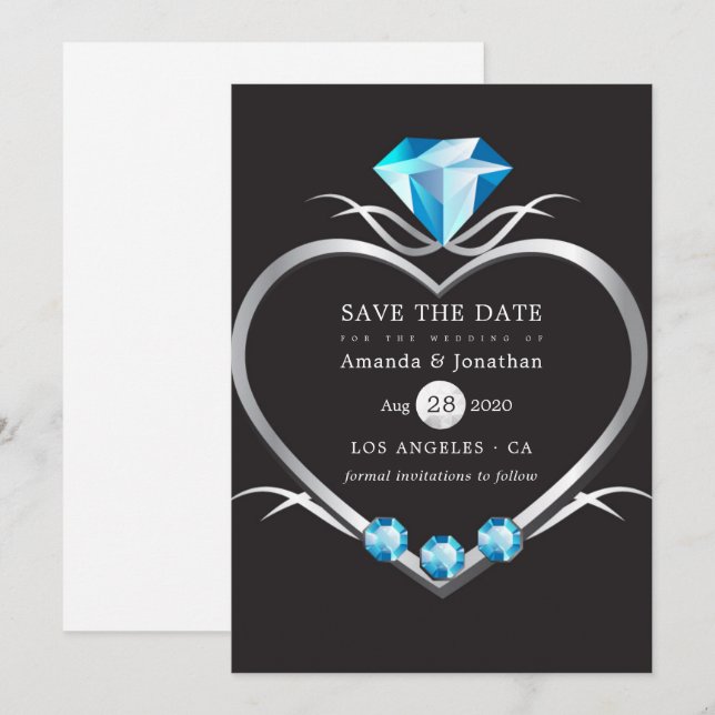 Diamantene Hochzeit Save The Date (Vorne/Hinten)