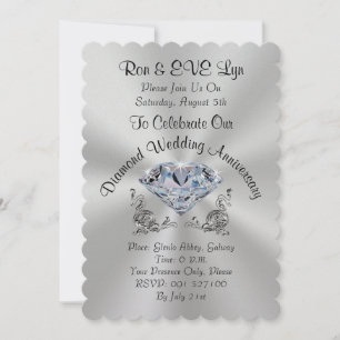 Diamantene Hochzeitsjubiläums-Einladungen, IHR TEX Einladung