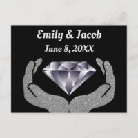Diamantene Hochzeitspostkarte
