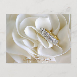 Diamantene Hochzeitsringe Ankündigungspostkarte