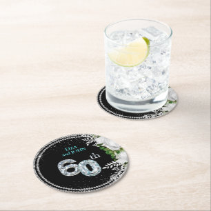 Diamantene Hochzeitstags-Party-Dekoration zum 60.  Runder Pappuntersetzer