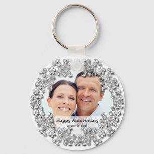 Diamantenhochzeit mit Foto Schlüsselanhänger