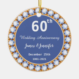 Diamantenjubiläum 60. Individuelle Name Keramik Ornament