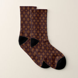 Diamantenmuster aus Burgund und Gold Socken