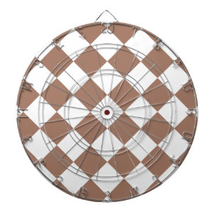 Diamantenmuster in Weiß und Mocha Mousse Dartscheibe