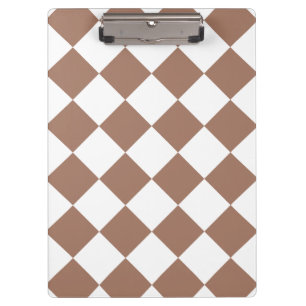 Diamantenmuster in Weiß und Mocha Mousse Klemmbrett