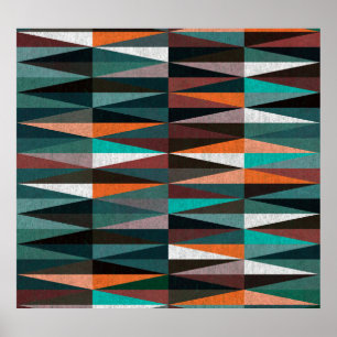 Diamantfliesen: farbenfrohe Bodenmosaik Poster