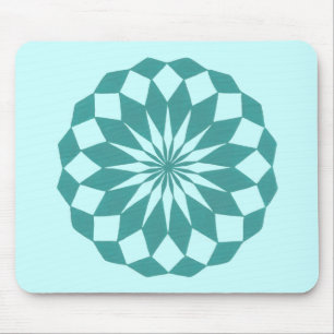 Diamantformate in Aquamarin türkisfarbenen Mandala Mousepad