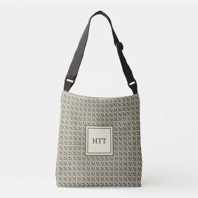 Diamantformen in neutralen Tönen Tragetaschen Mit Langen Trägern (Vorderseite)