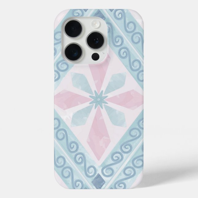 diamantförmiges blaues Muster Case-Mate iPhone Hülle (Rückseite)