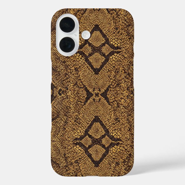 Diamantgestütztes Schlangenmuster iPhone 16 Hülle (Rückseite)