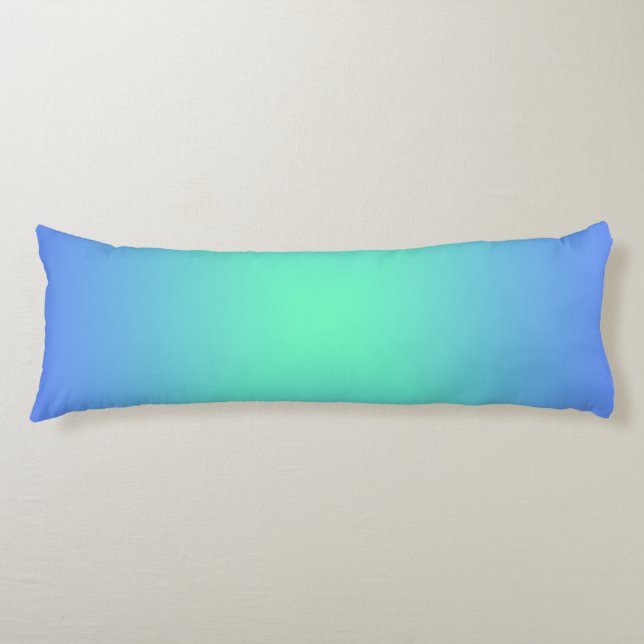 Diamantgradientenblau bis aquamaringrün seitenschläferkissen (Vorderseite)