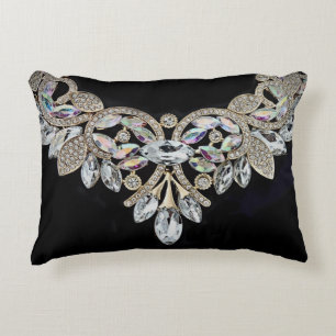 Diamanthalskette elegantes funkelnd Diamantkissen Dekokissen