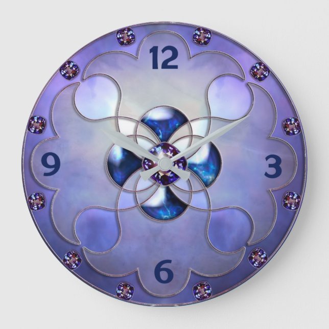 Diamantkunst Große Wanduhr (Vorderseite)